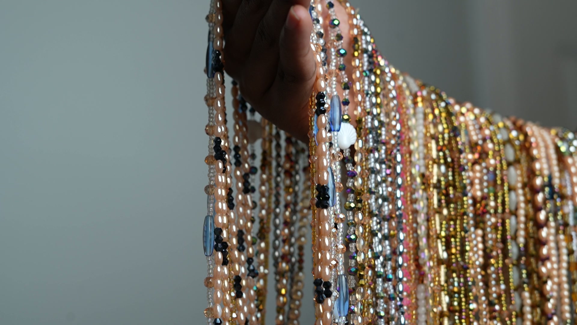 The Champagne Set — set of three matching Nigerian glass bead strands